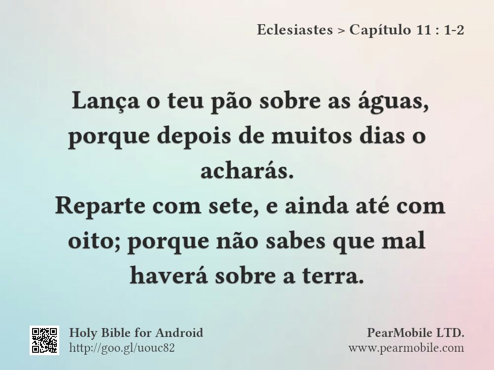 Eclesiastes, Capítulo 11:1-2